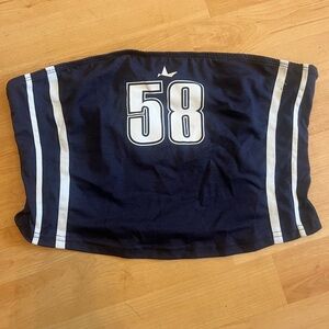 Navy blue medium tube top with star, street style